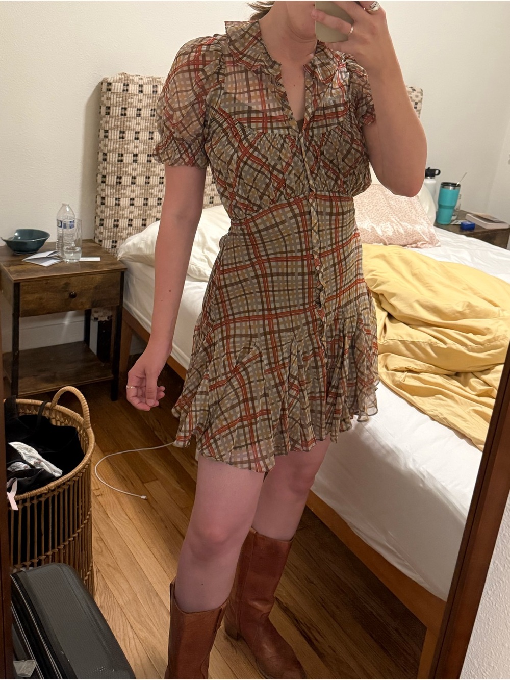 Doen Plaid Silk Dress - Picture 8 of 8